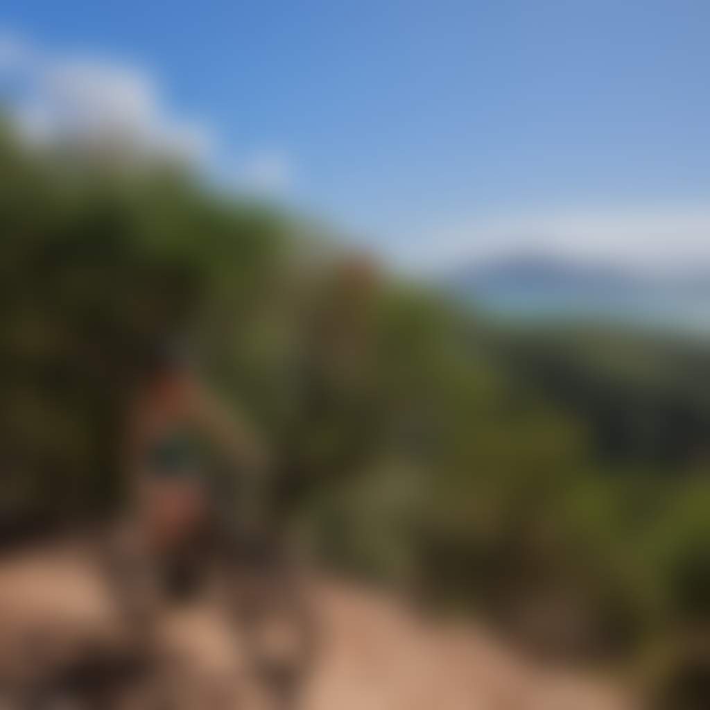 Naturally Iconic Whitsundays Couple Biking Uphill Island View